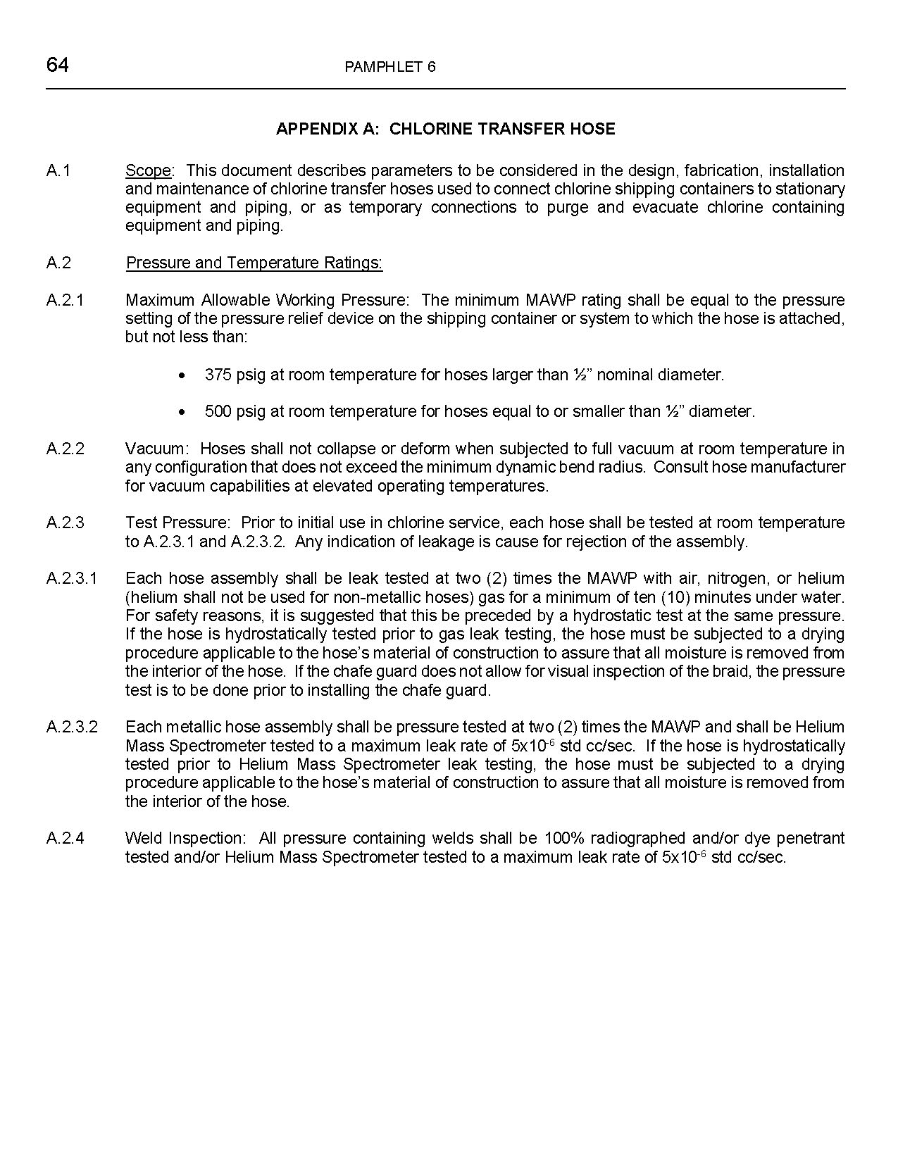 北美氯业协会六号手册：输氯软管 Chlorine Institute Pamphlet 6 Chlorine Hose